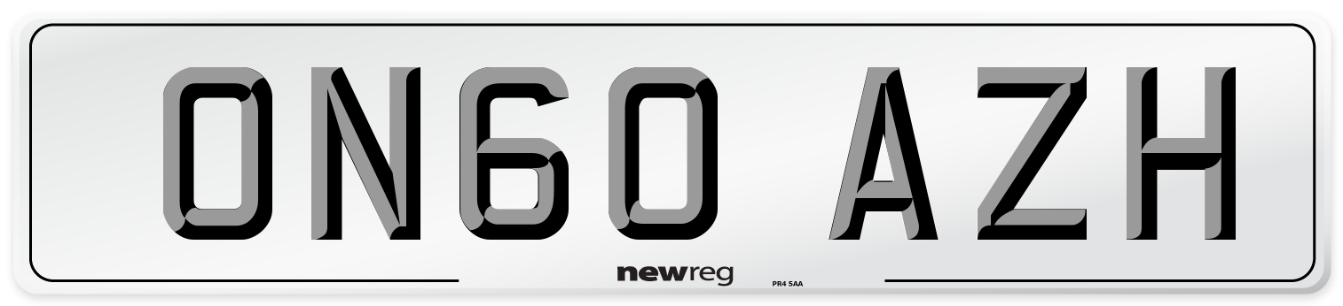 ON60 AZH Number Plate from New Reg